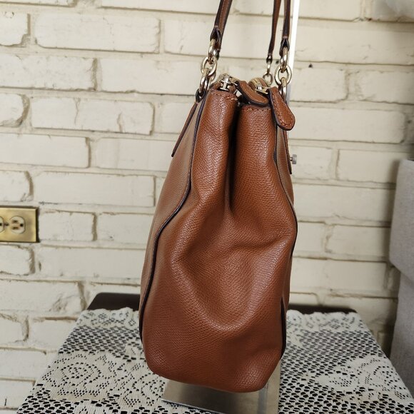 Coach Christie Carryall Brown Leather Handbag Purse - Picture 6 of 15